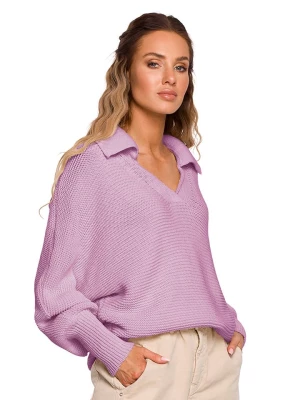 made of emotion Sweter w kolorze jasnofioletowym rozmiar: L/XL