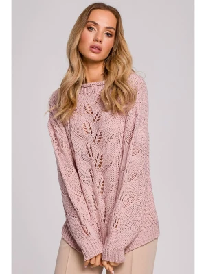 made of emotion Sweter w kolorze jasnoróżowym rozmiar: S/M