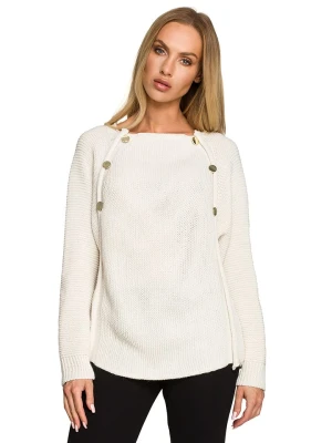 made of emotion Sweter w kolorze kremowym rozmiar: L/XL