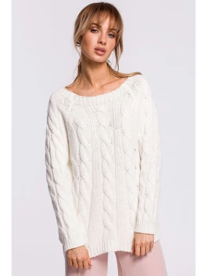 made of emotion Sweter w kolorze kremowym rozmiar: S/M