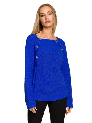 made of emotion Sweter w kolorze niebieskim rozmiar: S/M