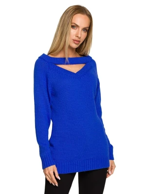 made of emotion Sweter w kolorze niebieskim rozmiar: S/M