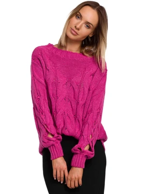 made of emotion Sweter w kolorze różowym rozmiar: L/XL