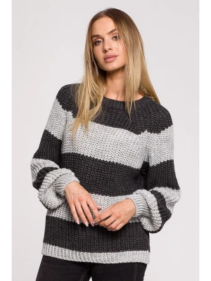 made of emotion Sweter w kolorze szaro-antracytowym rozmiar: L/XL