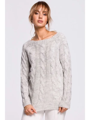 made of emotion Sweter w kolorze szarym rozmiar: L/XL