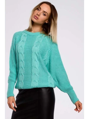 made of emotion Sweter w kolorze turkusowym rozmiar: S/M