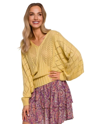 made of emotion Sweter w kolorze żółtym rozmiar: S/M