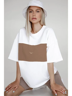 MADMEXT Koszulka w kolorze biało-jasnobrązowym rozmiar: S