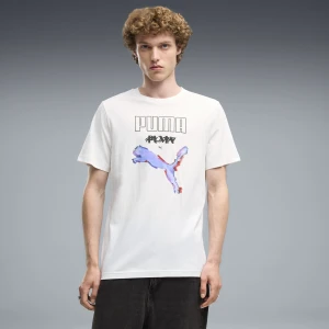 Męska koszulka Graphics Cyber PUMA, Odzież, Biały
