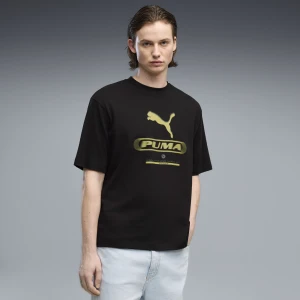MÄ™ska koszulka PUMA Sport Boxy Street z nadrukiem, OdzieÅ¼, Czarny