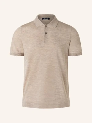 Maerz Muenchen Dzianinowa Koszulka Polo Z Wełny Merynosowej beige