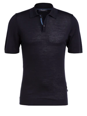Maerz Muenchen Dzianinowa Koszulka Polo Z Wełny Merynosowej blau