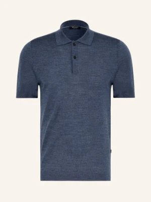 Maerz Muenchen Dzianinowa Koszulka Polo Z Wełny Merynosowej blau