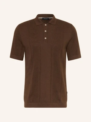 Maerz Muenchen Koszulka Polo Z Dzianiny Z Dodatkiem Lnu braun KHAKI