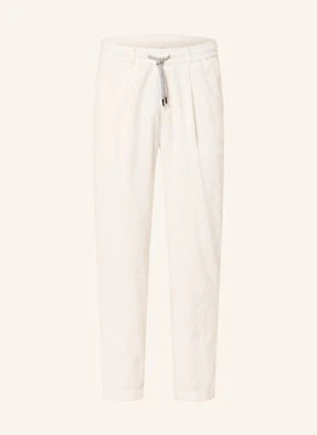 Maerz Muenchen Spodnie Sztruksowe Slim Fit weiss