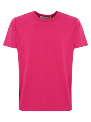 Magenta Bawełniana T-shirt Regular Fit Amaránto