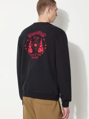 Maharishi bluza bawełniana Dragon Anniversary Crew Sweat męska kolor czarny z aplikacją 1267.BLACK