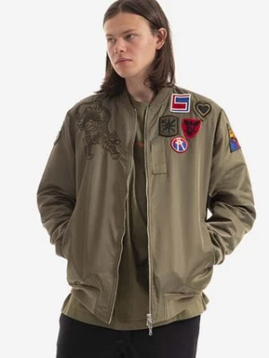 Maharishi kurtka bomber dwustronna męska kolor zielony przejściowa 8046.OLIVE-OLIVE