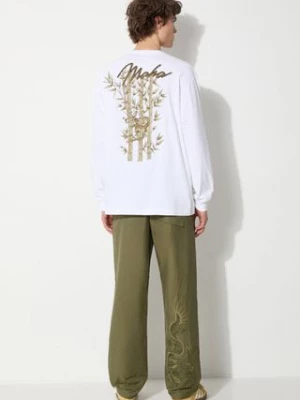 Maharishi longsleeve bawełniany Dragon Bamboo kolor biały z aplikacją 5080.WHITE