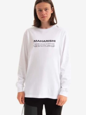 Maharishi longsleeve bawełniany Miltype Embroidered L/S T-Shirt kolor biały z nadrukiem 9754.WHITE-WHITE