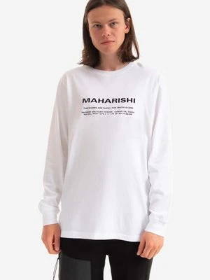 Maharishi longsleeve bawełniany Miltype Embroidered L/S T-Shirt kolor biały z nadrukiem 9754.WHITE-WHITE