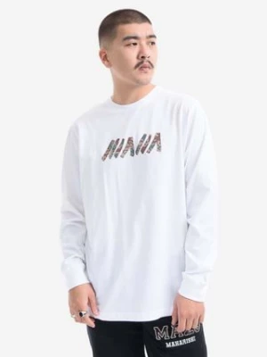 Maharishi longsleeve bawełniany Monster Tiger Longsleeve T-Shirt kolor biały z nadrukiem 9428.WHITE-WHITE