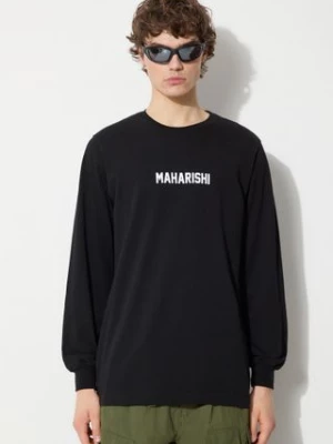 Maharishi longsleeve bawełniany Woodblock Dragon kolor czarny z nadrukiem 1277.BLACK