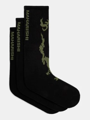 Maharishi skarpetki Bonsai Dragon Sport Socks 3 Pack 3-pack męskie kolor czarny 1402.BLACK