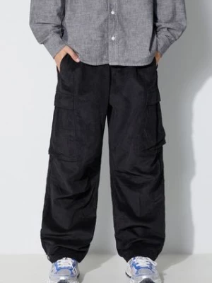 Maharishi spodnie sztruksowe Utility Cargo Track Pants kolor czarny w fasonie cargo 4569.BLACK