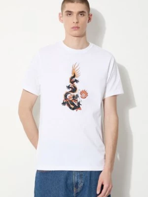 Maharishi t-shirt bawełniany Original Dragon męski kolor biały z aplikacją 5125.WHITE