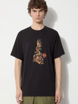 Maharishi t-shirt bawełniany Original Dragon męski kolor czarny z aplikacją 5125.BLACK