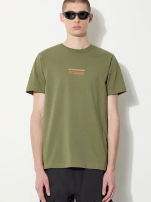 Maharishi t-shirt bawełniany Th Anniversary Aum męski kolor zielony z nadrukiem 1306.OLIVE