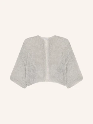 Maiami Krótki Sweter Z Moheru Z Rękawami 3/4 grau