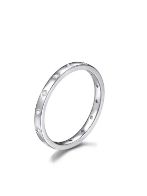 MAISON D'ARGENT Srebrny pierścionek z cyrkoniami rozmiar: 52