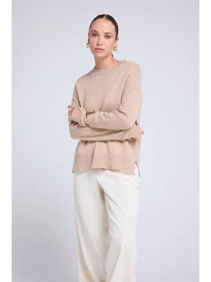 Maison Héritage Cashmere Kaszmirowy sweter w kolorze beżowym rozmiar: S/M