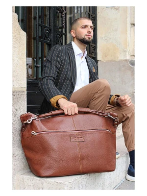 maison héritage PARIS Skórzana torba podróżna "Jax" w kolorze brązowym - 60 x 34 x 14 cm rozmiar: onesize
