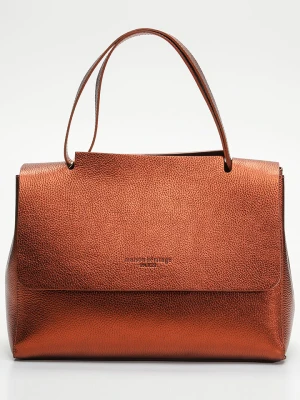 Zdjęcie produktu maison héritage PARIS Skórzana torebka "Bage" w kolorze jasnobrązowym - 35 x 26 x 16 cm rozmiar: onesize
