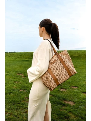 maison héritage PARIS Skórzana torebka "Elix Paille" w kolorze beżowym - 36 x 30 x 11 cm rozmiar: onesize