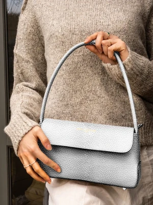 maison héritage PARIS Skórzana torebka "Hebe" w kolorze srebrnym - 28 x 36 x 7 cm rozmiar: onesize