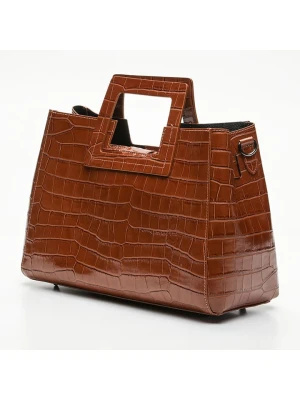 maison héritage PARIS Skórzana torebka "Jane Croco" w kolorze jasnobrązowym - 34 x 26 x 11 cm rozmiar: onesize