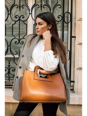 maison héritage PARIS Skórzana torebka "Jane" w kolorze jasnobrązowym - 34 x 26 x 11 cm rozmiar: onesize
