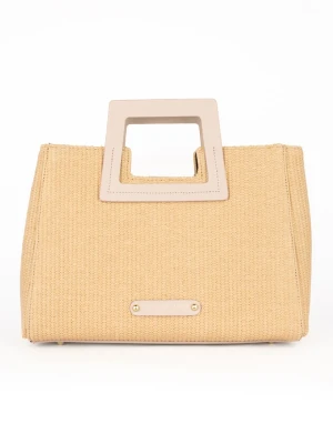 maison héritage PARIS Skórzana torebka "Jini Paille" w kolorze beżowym - 35 x 25 x 15 cm rozmiar: onesize