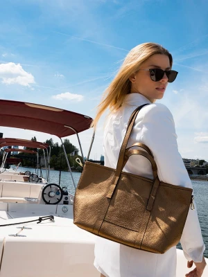 maison héritage PARIS Skórzana torebka "Mini Malta" w kolorze złotym - 38 x 24 x 9 cm rozmiar: onesize