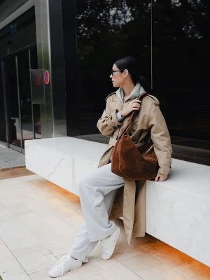 maison héritage PARIS Skórzana torebka "Saya" w kolorze jasnobrązowym - 57 x 31 x 7 cm rozmiar: onesize