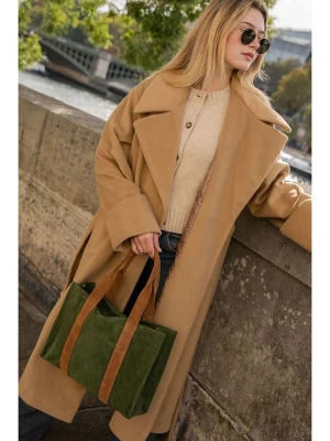 maison héritage PARIS Skórzana torebka "Sky" w kolorze zielonym - 38 x 27 x 9 cm rozmiar: onesize