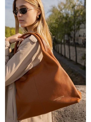 maison héritage PARIS Skórzana torebka "Tikki" w kolorze jasnobrązowym - 40 x 28 x 14 cm rozmiar: onesize