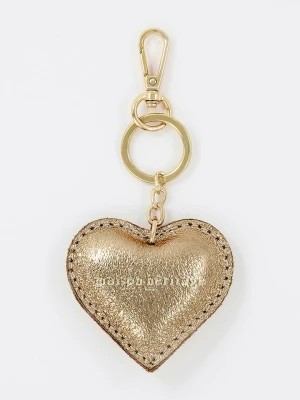 maison héritage PARIS Skórzany brelok "Love Locker" w kolorze złotym - 7 x 6 cm rozmiar: onesize