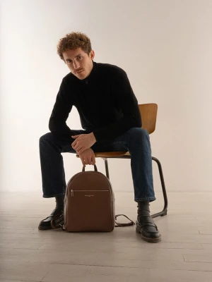 maison héritage PARIS Skórzany plecak "Jonas mini" w kolorze jasnobrązowym - 28 x 35 x 11 cm rozmiar: onesize