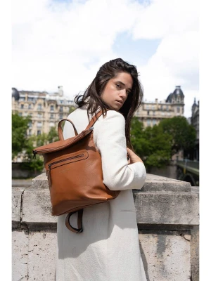 maison héritage PARIS Skórzany plecak "Vale" w kolorze jasnobrązowym - 35 x 33 x 11 cm rozmiar: onesize