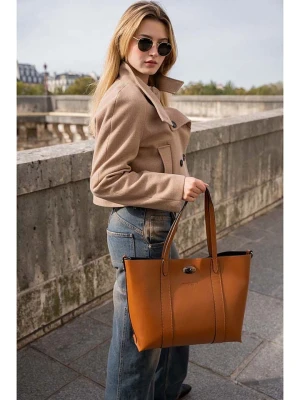 maison héritage PARIS Skórzany shopper bag "Elis" w kolorze jasnobrązowym - 41 x 30 x 10 cm rozmiar: onesize